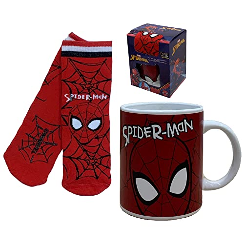 Hasbro CX-M03171-MC, Set regalo, tazza ceramica e calzini antiscivolo di Spiderman
