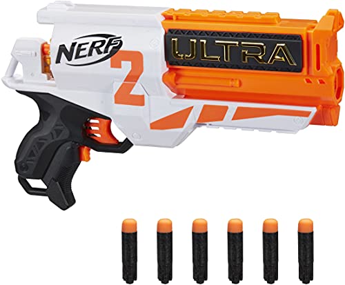 Hasbro Nerf Ultra Two Blaster Motorizzato - Blaster con Retrocarica rapida, 6 dardi Nerf Ultra - Compatibile solo con i dardi Nerf Ultra, Bianco Arancione