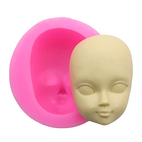 Hasiky - Stampo in silicone 3D per la decorazione del viso della neonata, per fai da te, in argilla polimerica