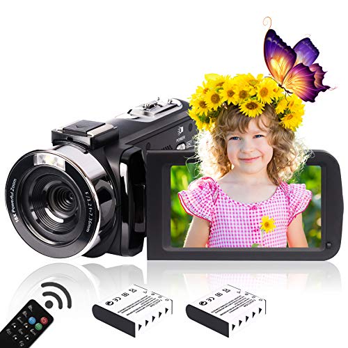 Heegomn 2.7K HD Digital Camcorder per adolescenti studenti bambini,268x1520P Videocamera Beginner per YouTube Vlog