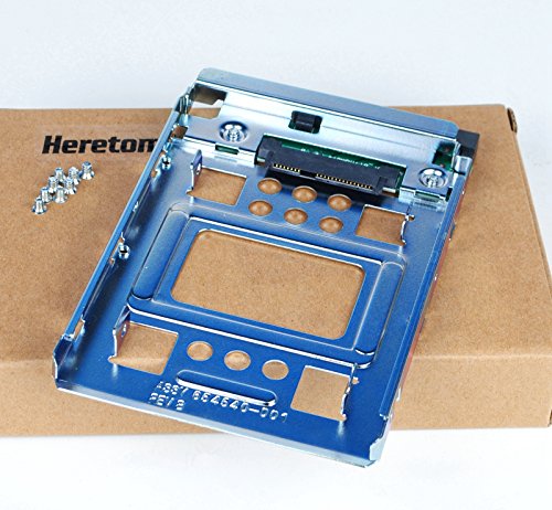 Heretom 2,5  SSD a 3,5 Pollici Hot-Swap SATA SSD Adapter Disco Rigido HDD Adattatore Di Montaggio Staffa Tray Caddy Convertitore 654540-001 con 8 viti