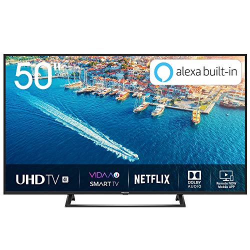 Hisense H50BE7200 Smart TV LED Ultra HD 4K 50 , HDR10, Dolby DTS, Single Stand Slim Design, Tuner DVB-T2 S2 HEVC Main10, Nero [Esclusiva Amazon - 2019]