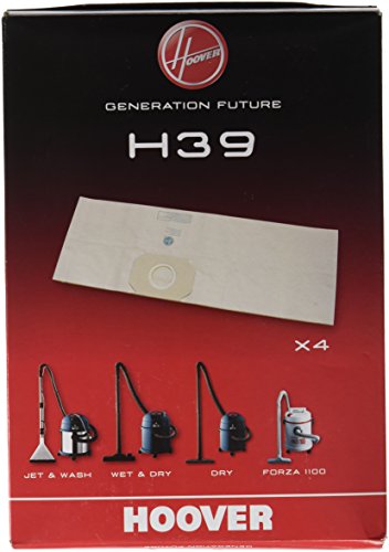 Hoover H39 Sacchetti per Aspirapolvere, Extra Filtranti, Compatibili con Dry S1640, Wet&Dry S2040, SX2043, Originali, 4 pezzi