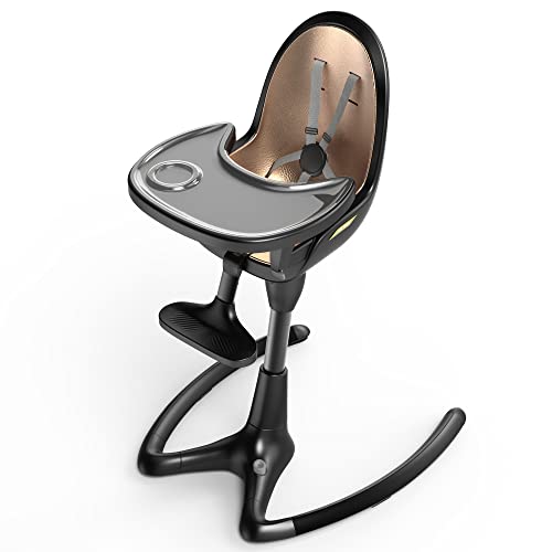 Hot Mom NEW seggiolone pappa,per bambini da 6 mesi, sedie per bambini girevoli a 360°, seggiolone in crescita con altezza regolabile, modello H9 (nero)