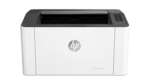 HP LaserJet 107w 4ZB78A, Stampante a Singola Funzione A4, Stampa Fronte e Retro Manuale in b n, 20 ppm, USB, Wi-Fi, Pannello a bottoni e indicatori LED, Grigia