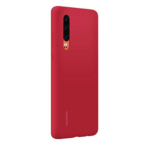 Huawei P30 Custodia Silicon Case, Accessorio Originale, Rosso