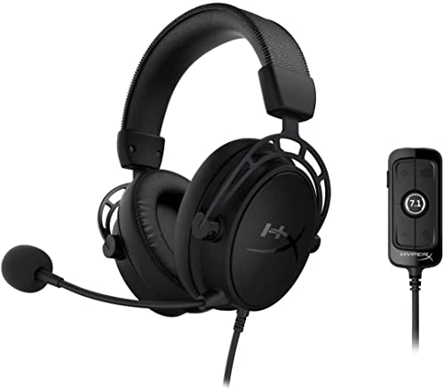HyperX Cloud Alpha S - Cuffie per il gaming, per PC e PS4, Audio Surround 7.1, Bassi regolabili, Driver a doppia camera, Mixer per chat, Microfono con cancellazione del rumore, Nero