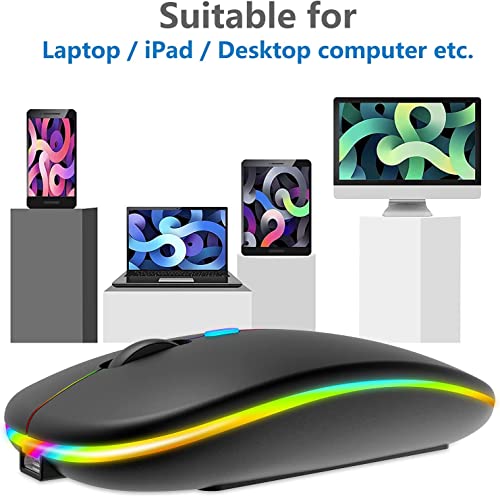 HZD Mouse Senza Fili, Mouse Bluetooth, LED Slim a Due Modalità (Bl...