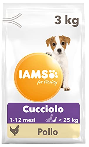 IAMS for Vitality Alimento secco con pollo fresco per cuccioli (1-12 meses) di taglia piccola e media - 3 kg