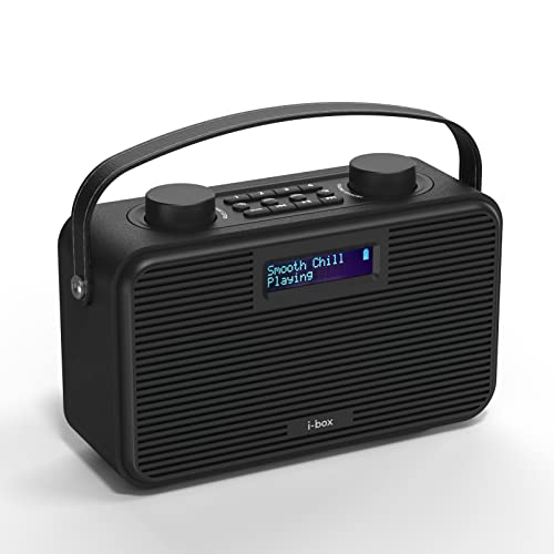ibox Airtime Radio Portatile Bluetooth Ricaricabile DAB DAB Plus FM Stereo con Sveglia, RDS, Doppio Allarme Alimentato da Corrente Elettrica Radio Digitale Terrestre da Casa, Cucina, Ufficio, Tavolo