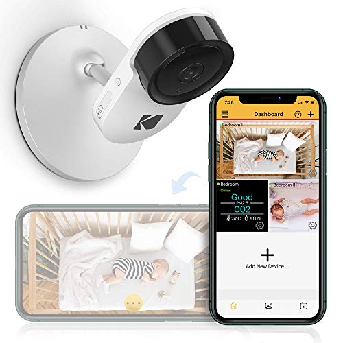 Il baby monitor video KODAK Cherish C120 con app mobile - telecamera ad alta risoluzione con controllo da remoto dello zoom, audio bidirezionale, visione notturna, portata a lungo raggio