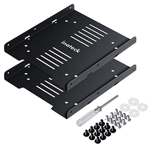 Inateck - Kit di montaggio per 2 SSD HDD da 2,5  a alloggiamento interno da 3,5 , cornici di montaggio in metallo, adattatore, per SSD interno PC,SA04004