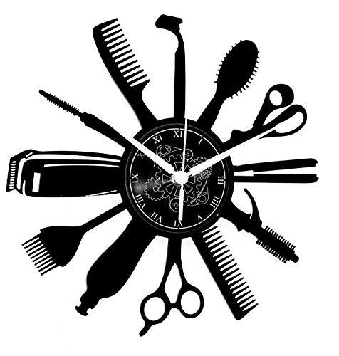 Instant Karma Clocks Orologio in Vinile da Parete Giri Idea Regalo Vintage Handmade Barber Shop Barbiere Parrucchiere Barba Capelli Salone Bellezza
