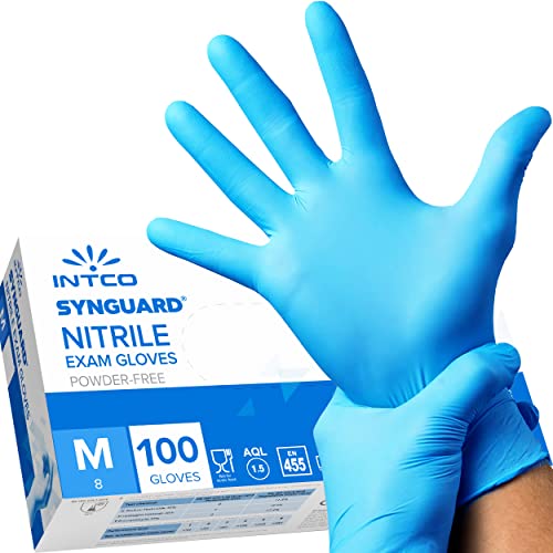 intco medical 100 guanti in Nitrile M senza polvere, senza lattice,...