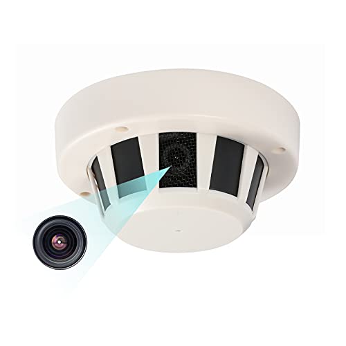 Interno Telecamera IP PoE con Microfono, Tipo di rilevatore di fumo Telecamera di Sicurezza P2P Videocamera CCTV H.265 3MP Nessuna visione notturna (I239-P-Audio)
