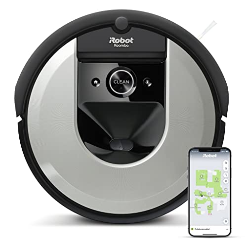 iRobot Roomba i7156 Robot Aspirapolvere, Memorizza la planimetria della tua casa, Adatto per Peli di Animali Domestici, spazzole in gomma, potente aspirazione, Wi-Fi, programmabile con App, argento
