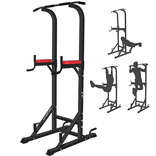 ISE 5in1 Power Tower Workout Dip Station, Multifunzione Sbarra Traz...
