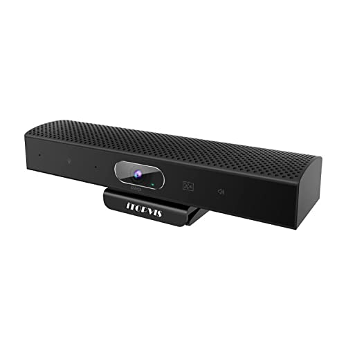 iTOPVIS 3-in-1 Webcam per videoconferenza con microfono e altoparlanti, videocamera per sala conferenze USB 2K con riconoscimento facciale AI ed EPTZ per videoconferenze,Skype Zoom OBS Live Streaming