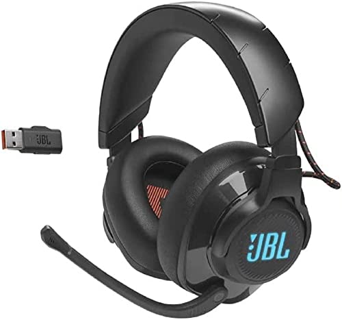 JBL Quantum 610 Cuffie Gaming Over-Ear Wireless 2,4 Ghz e Jack 3,5 mm, Headset da Gioco con Microfono, Surround su PC, Cavo Ricarica USB, 40 ore di Autonomia, Compatibilità Multipiattaforma, Nero