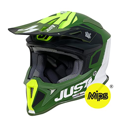 JUST 1 Casco Motocross MX Enduro Downhill ATV Casco integrale con calotta in fibra di vetro ECE