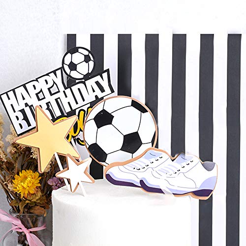 JustYit 1 Set di Decorazioni per Torta di Compleanno con Pallone da Calcio per Torta di Compleanno o Di Calcio
