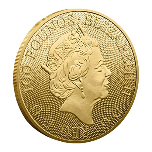 KATEL Monete Commemorative UK Queen | Monete Commemorative Regina d Inghilterra | Distintivo della Regina Elisabetta II, in Memoria della Regina d Inghilterra, antiruggine a Lunga Durata, Oro