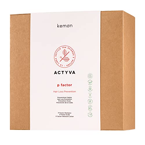 Kemon - Actyva P Factor Intensive, Sistema di Trattamento a 3 Fasi per Prevenire la Caduta dei Capelli, Kit 4 Prodotti - 544 ml