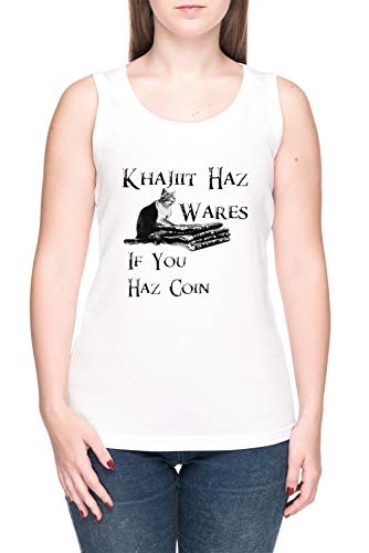 Khajiit Haz Mercancías - V1 Mujer Camiseta De Tirantes Tee Blanco Women s White Tank T-Shirt