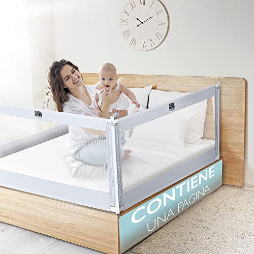 Kids Supply Binario del letto [200x80 cm] - Protezione del letto sicura e regolabile in altezza [70-90 cm]- Letto di protezione anticaduta per il letto dei bambini e il letto dei genitori [un lato]