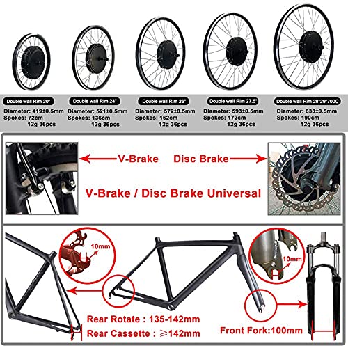Kit di conversione per e-bike, kit di e-bike 20    24    26    27,5...