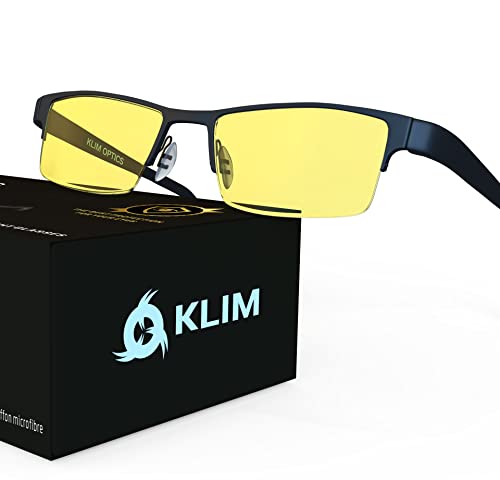 KLIM Optics - Occhiali anti Luce Blu + Alta Protezione + Blocca il 92% della Luce Blu + Per Gaming PC Mobile TV + Riposanti per gli Occhi + Con Filtro UV + Unisex, Uomo, Donna + NUOVA VERSIONE 2022