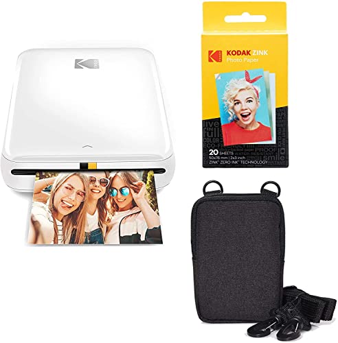 Kodak Step Stampante fotografica wireless portatile con tecnologia ZINK Zero Ink (Bianca) Pacchetto viaggio