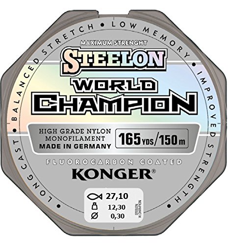 Konger, World Champion, lenza in fluorocarbonio, 0,10-0,30 mm 150 m, lenza monofilo super forte di alta qualità-, 0,18mm   150m