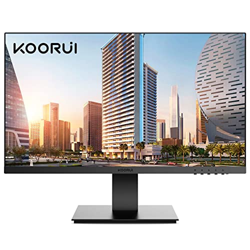 KOORUI Monitor da 24 pollici, FHD 1080p, IPS 75 Hz, monitor desktop 99% SRGB con HDMI VGA per Home Office, Eye Care & VESA Compatible,Nero