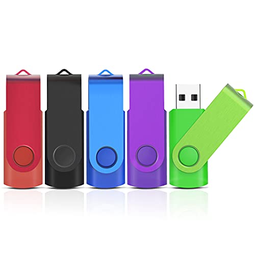 KOOTION Chiavetta USB 8GB 2.0 Pen Drive Chiave USB Flash Memoria Penna USB, 5 Pezzi da Pennetta USB Stick (Nero, Blu, Rosso, Verde, Viola)