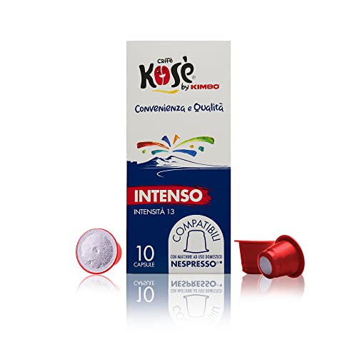 Kosè by Kimbo Capsule Intenso, Compatibili Nespresso Original - 10 Astucci da 10 Capsule, (Totale 100 Capsule)