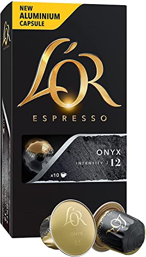 L Or - Capsule Caffè Espresso Onyx - 100 Capsule in Alluminio - Intensità 12 - Compatibili con Macchine Nespresso
