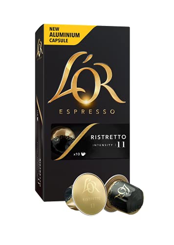L Or - Capsule Caffè Espresso Ristretto - 100 Capsule in Alluminio - Intensità 11 - Compatibili con Macchine Nespresso