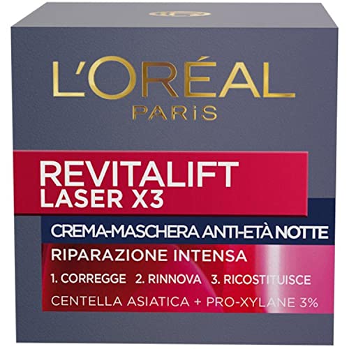 L Oréal Paris Crema Viso Notte Revitalift Laser X3, Azione Antirug...