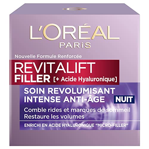 L Oréal Paris Revitalift – Filler – Trattamento notte rivitalizzante – antirughe e volume – Anti-età – concentrato di acido ialuronico – 50 ml