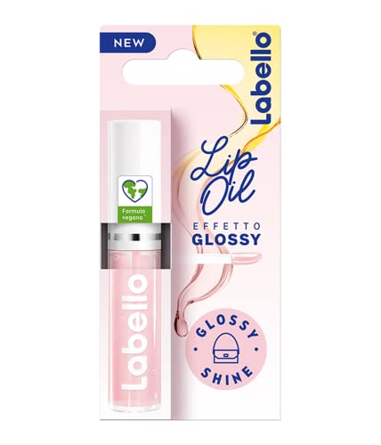 Labello LIP OIL Effetto Glossy - Glossy Shine 5,5 ml, Lip gloss con Formula Vegana, Lucidalabbra Volumizzante, Lucidalabbra 100% Naturale Scelto da Valentina Ferragni