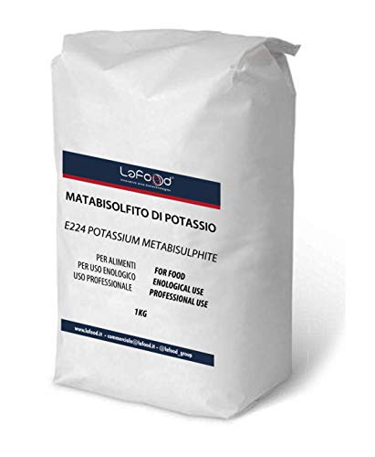 Lafood POTASSIO METABISOLFITO 1 kg - Potassium METABISULPHITE - Vino ENOLOGIA SANITIZZANTE