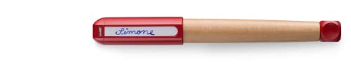 LAMY ABC 010 Penna stilografica in legno d acero e plastica di colore rosso, pennino in acciaio, lucido, misura pennino F