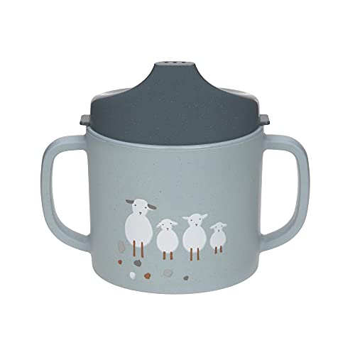 Lässig 1310066841 Bicchiere Con Manico Sippy Cup Pp Cellulose Tiny Farmer Sheep Goose Blue - 72 g
