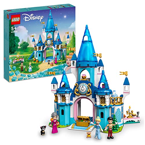 LEGO 43206 Principessa Disney Il Castello di Cenerentola e del Principe Azzurro, Set di Costruzioni, Idea Regalo, Giocattolo per Bambini dai 5 Anni