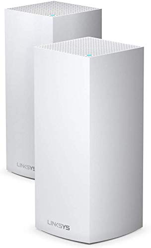 Linksys Velop MX8400 Sistema WiFi 6 mesh Tri-Band AX4200, router WLAN, range extender con 525 m² di copertura e velocità 3,5 volte rapide per 80 dispositivi, Confezione da 2, Bianco