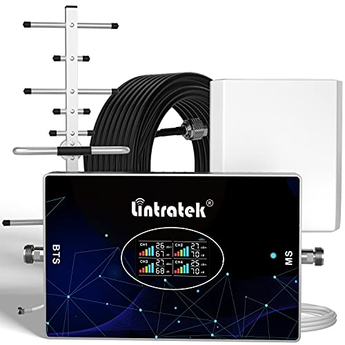 Lintratek Amplificatore di segnale per telefono cellulare 4 quattro banda B20 800 900 1800 2100 ripetitore 2G 3G 4G 70dB Ripetitore di segnale per cellulari