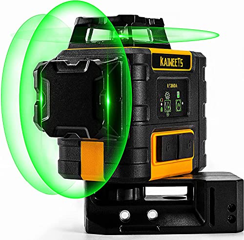 Livella Laser Autolivellante Verde 3x360°, livella laser Professionale 360, Carica USB, Modalità Autolivellante e Pulsata (Con 1 Batterie Ricaricabili)