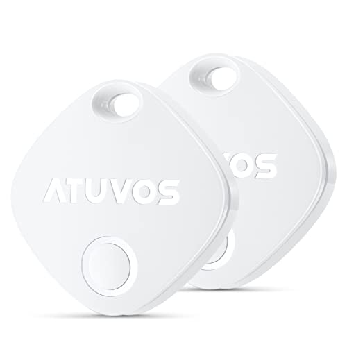 Localizzatore Bluetooth,ATUVOS Tag Localizzatore Chiavi Bluetooth Tracker e Key Finder(solo iOS) per Chiavi Portafogli Bagagli Compatibile con Apple Dov è, Batteria sostituibile (2 Pezzi)