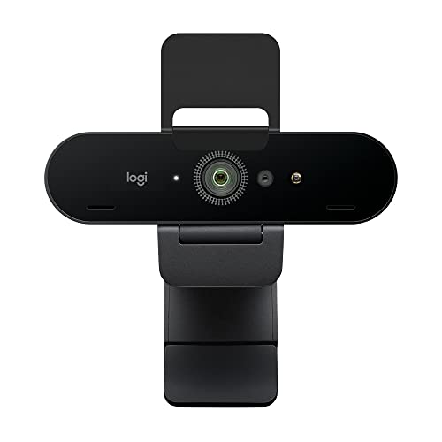 Logitech Brio Stream Webcam - Videochiamate Ultra 4K HD, Microfono con Cancellazione Rumore, Autocorrezione Luce HD, Compatibile con Microsoft Teams, Zoom e Google Meet su PC   Mac - Nero